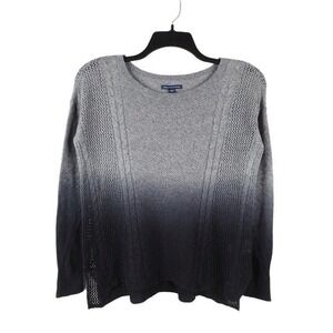 American Eagle Outfitters Womens Sweater Small Gray Long Sleeve Ombre Cable Knit